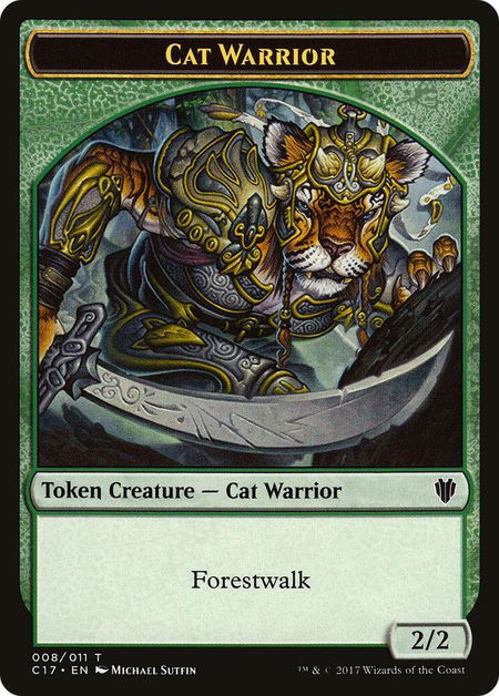 Cat Warrior // Rat Double-Sided Token - Commander 2017 Magic: The Gathering trading card