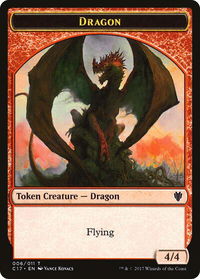 Dragon (006) // Gold Double-Sided Token - Commander 2017 (C17) #6 // 10 - Token Magic: The Gathering Trading Card