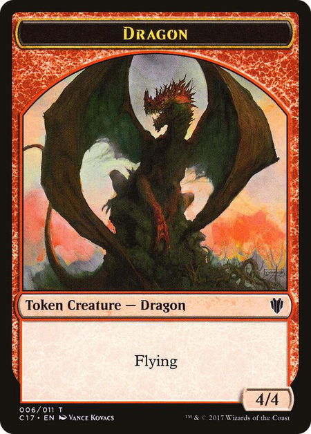 Dragon (006) // Gold Double-Sided Token trading card from Commander 2017 Dragon (006) // Gold Double-Sided Token - Commander 2017 Magic: The Gathering trading card
