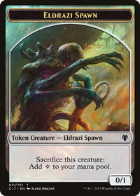 Eldrazi Spawn // Vampire Double-Sided Token - Commander 2017 (C17) #11 // 4 - Token Magic: The Gathering Trading Card