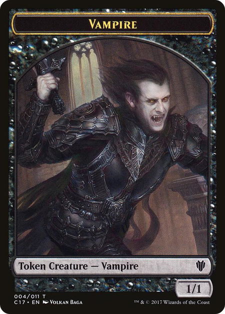 Vampire // Zombie Double-sided Token trading card from Commander 2017 Vampire // Zombie Double-sided Token - Commander 2017 Magic: The Gathering trading card