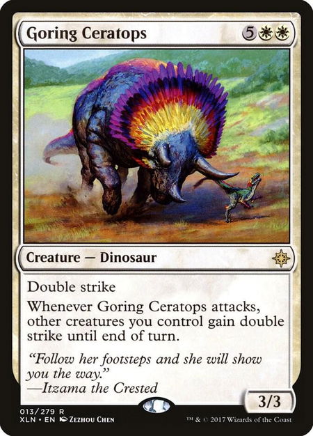 Goring Ceratops - Ixalan Magic: The Gathering trading card