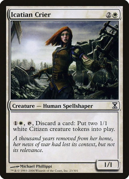 Icatian Crier trading card from Time Spiral Icatian Crier - Time Spiral Magic: The Gathering trading card