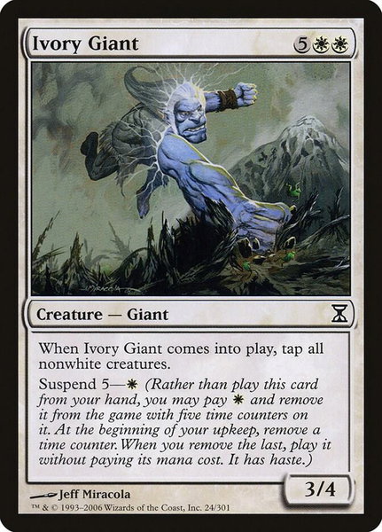 Ivory Giant trading card from Time Spiral Ivory Giant - Time Spiral Magic: The Gathering trading card