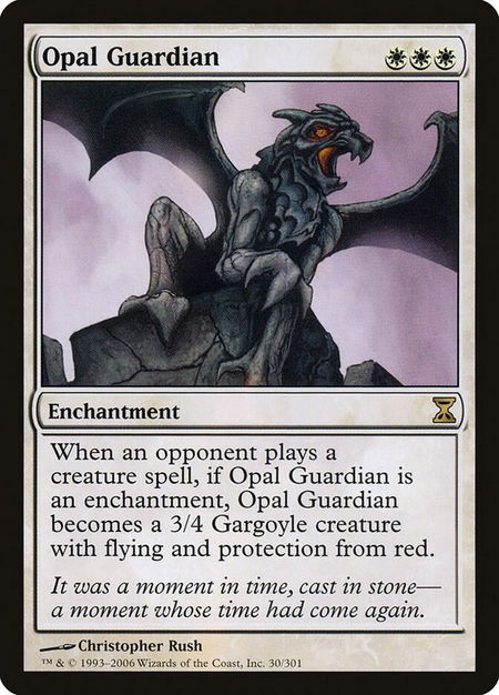 Opal Guardian trading card from Time Spiral Opal Guardian - Time Spiral Magic: The Gathering trading card