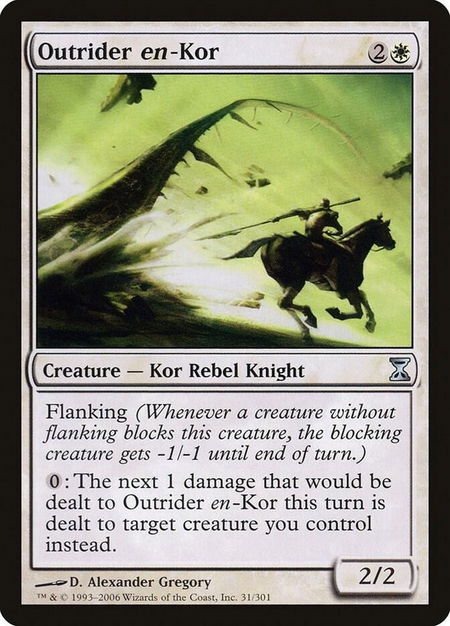 Outrider en-Kor trading card from Time Spiral Outrider en-Kor - Time Spiral Magic: The Gathering trading card