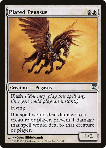 Plated Pegasus trading card from Time Spiral Plated Pegasus - Time Spiral Magic: The Gathering trading card