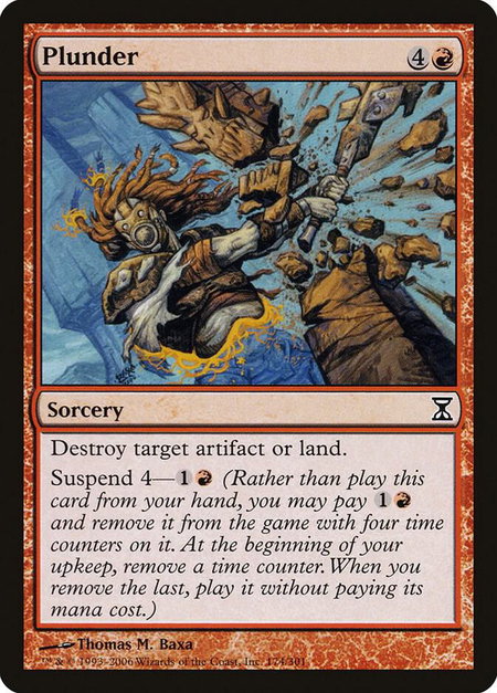 Plunder - Time Spiral Magic: The Gathering trading card