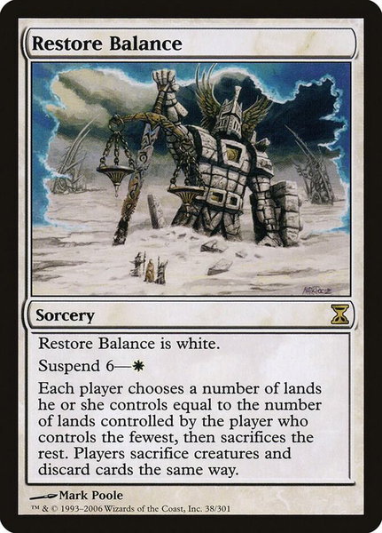 Restore Balance trading card from Time Spiral Restore Balance - Time Spiral Magic: The Gathering trading card