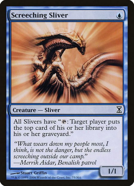 Screeching Sliver - Time Spiral Magic: The Gathering trading card