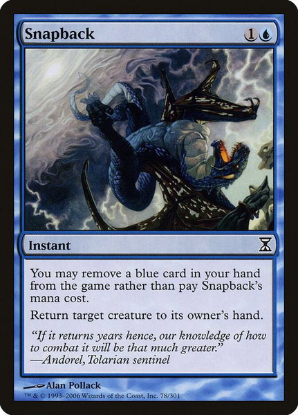 Snapback trading card from Time Spiral Snapback - Time Spiral Magic: The Gathering trading card