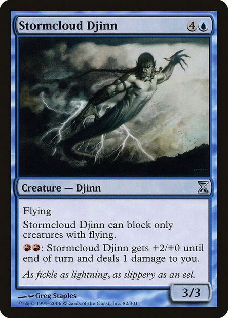 Stormcloud Djinn trading card from Time Spiral Stormcloud Djinn - Time Spiral Magic: The Gathering trading card