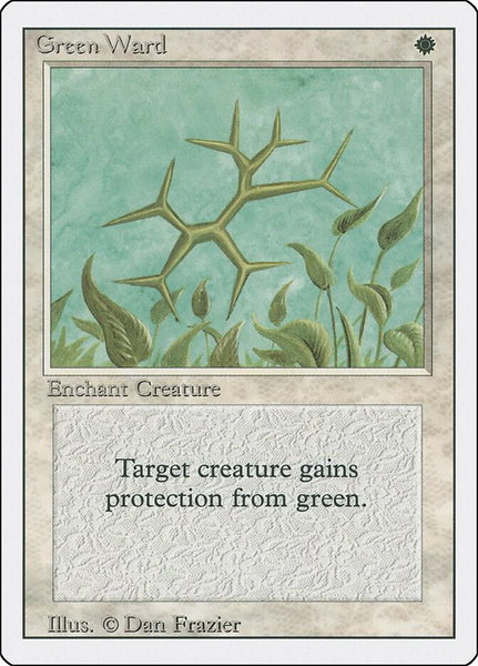 Green Ward trading card from Revised Edition Green Ward - Revised Edition Magic: The Gathering trading card