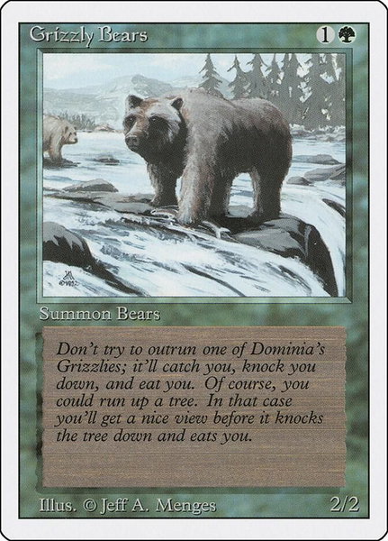 Grizzly Bears - Revised Edition Magic: The Gathering trading card