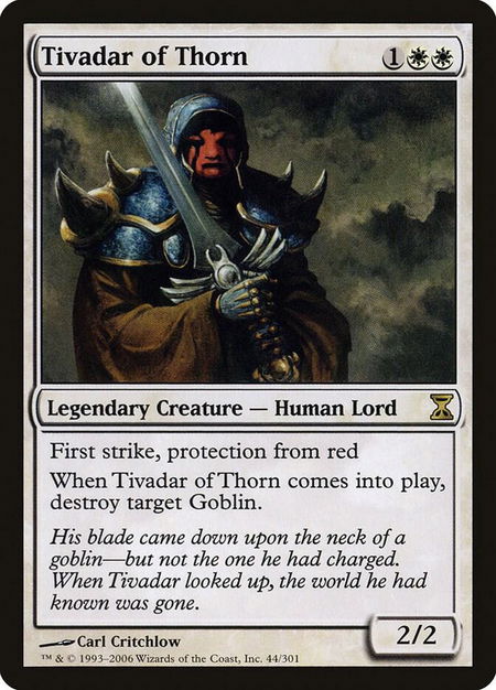 Tivadar of Thorn trading card from Time Spiral Tivadar of Thorn - Time Spiral Magic: The Gathering trading card