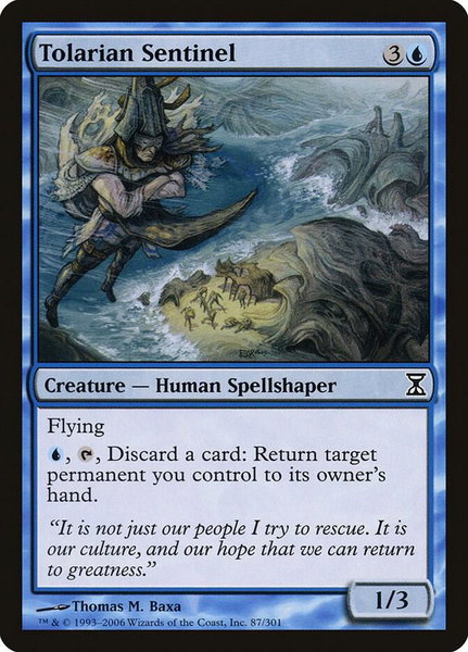 Tolarian Sentinel trading card from Time Spiral Tolarian Sentinel - Time Spiral Magic: The Gathering trading card