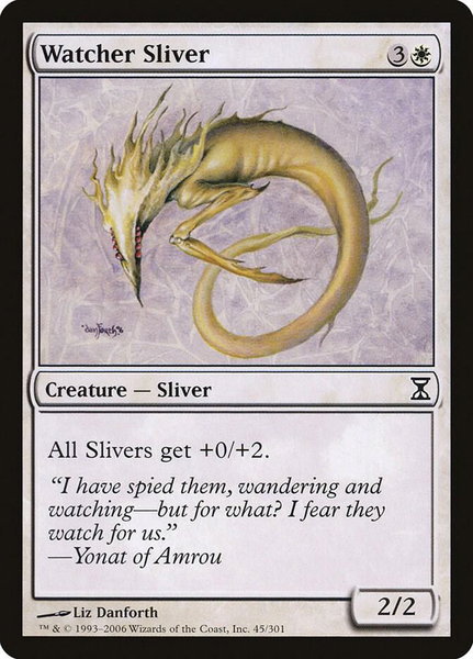 Watcher Sliver - Time Spiral Magic: The Gathering trading card