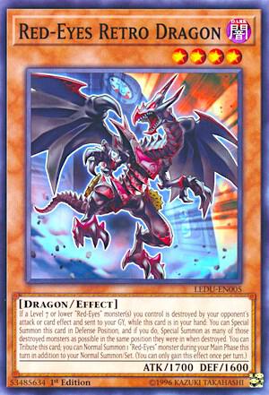 Red-Eyes Retro Dragon trading card from Legendary Duelists Red-Eyes Retro Dragon - Legendary Duelists YuGiOh trading card