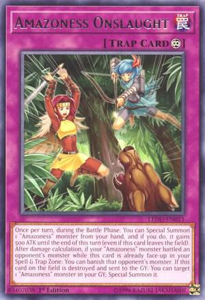Amazoness Onslaught trading card from Legendary Duelists Amazoness Onslaught - Legendary Duelists YuGiOh trading card