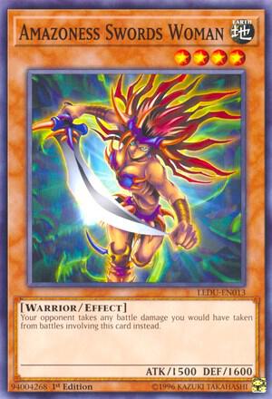 Amazoness Swords Woman - Legendary Duelists YuGiOh trading card