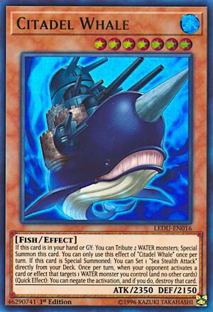 Citadel Whale trading card from Legendary Duelists Citadel Whale - Legendary Duelists YuGiOh trading card