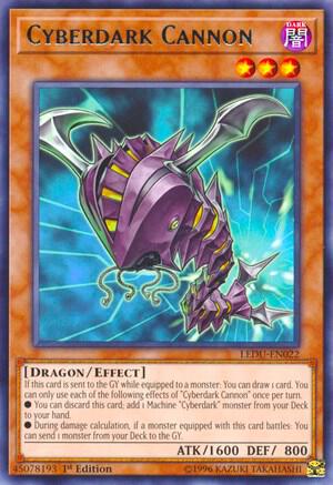 Cyberdark Cannon trading card from Legendary Duelists Cyberdark Cannon - Legendary Duelists YuGiOh trading card