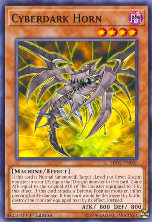 Cyberdark Horn trading card from Legendary Duelists Cyberdark Horn - Legendary Duelists YuGiOh trading card