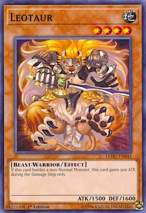 Leotaur trading card from Legendary Duelists Leotaur - Legendary Duelists YuGiOh trading card