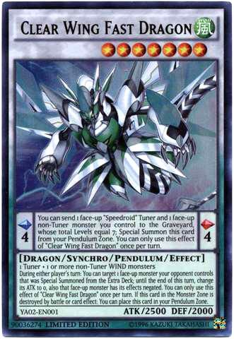Clear Wing Fast Dragon trading card from Yu-Gi-Oh! ARC-V Promo Cards Clear Wing Fast Dragon - Yu-Gi-Oh! ARC-V Promo Cards YuGiOh trading card
