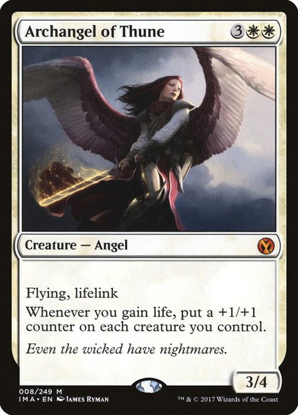 Archangel of Thune trading card from Iconic Masters Archangel of Thune - Iconic Masters Magic: The Gathering trading card
