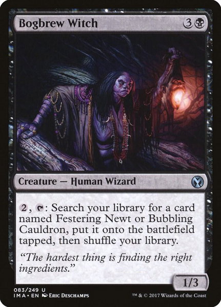 Bogbrew Witch trading card from Iconic Masters Bogbrew Witch - Iconic Masters Magic: The Gathering trading card