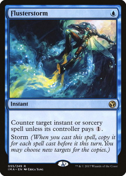 Flusterstorm trading card from Iconic Masters Flusterstorm - Iconic Masters Magic: The Gathering trading card