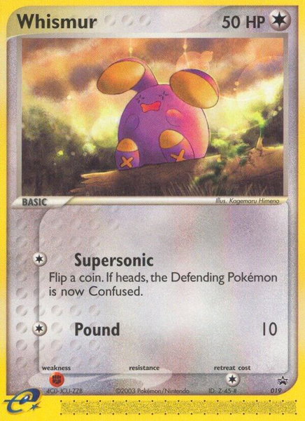 Whismur - 019 (Target Promo) trading card from Nintendo Promos Whismur - 019 (Target Promo) - Nintendo Promos Pokémon trading card