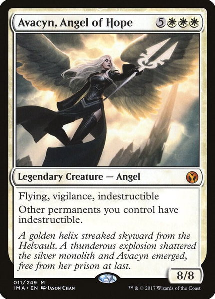 Avacyn, Angel of Hope trading card from Iconic Masters Avacyn, Angel of Hope - Iconic Masters Magic: The Gathering trading card