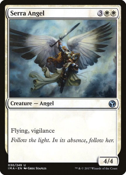 Serra Angel trading card from Iconic Masters Serra Angel - Iconic Masters Magic: The Gathering trading card