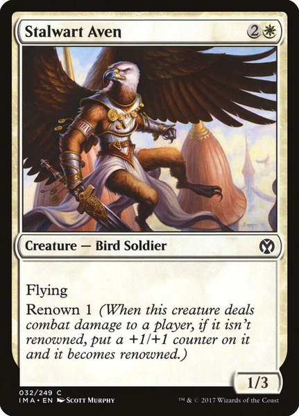 Stalwart Aven trading card from Iconic Masters Stalwart Aven - Iconic Masters Magic: The Gathering trading card