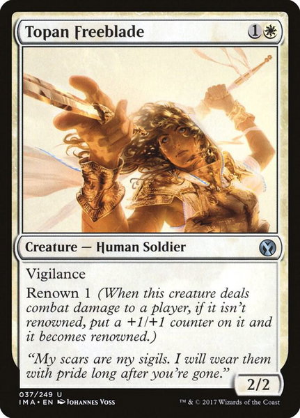 Topan Freeblade trading card from Iconic Masters Topan Freeblade - Iconic Masters Magic: The Gathering trading card