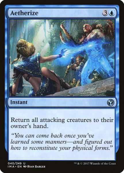 Aetherize trading card from Iconic Masters Aetherize - Iconic Masters Magic: The Gathering trading card