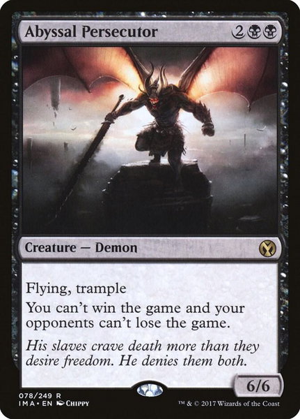 Abyssal Persecutor trading card from Iconic Masters Abyssal Persecutor - Iconic Masters Magic: The Gathering trading card