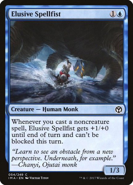Elusive Spellfist trading card from Iconic Masters Elusive Spellfist - Iconic Masters Magic: The Gathering trading card