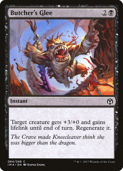Butcher's Glee trading card from Iconic Masters Butcher's Glee - Iconic Masters Magic: The Gathering trading card