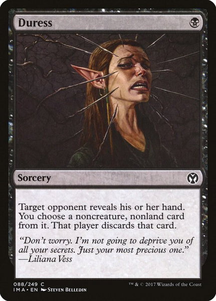 Duress trading card from Iconic Masters Duress - Iconic Masters Magic: The Gathering trading card