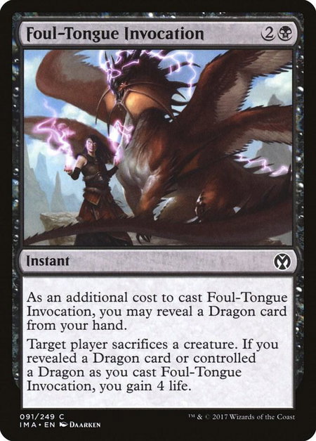 Foul-Tongue Invocation - Iconic Masters Magic: The Gathering trading card