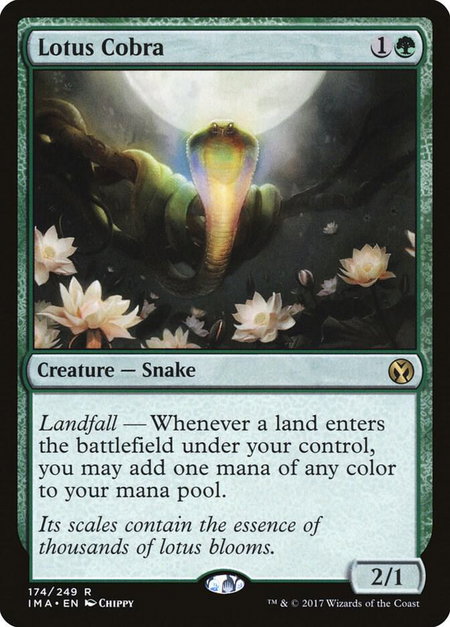 Lotus Cobra trading card from Iconic Masters Lotus Cobra - Iconic Masters Magic: The Gathering trading card