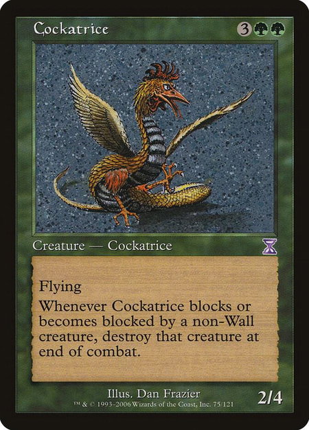 Cockatrice trading card from Timeshifted Cockatrice - Timeshifted Magic: The Gathering trading card