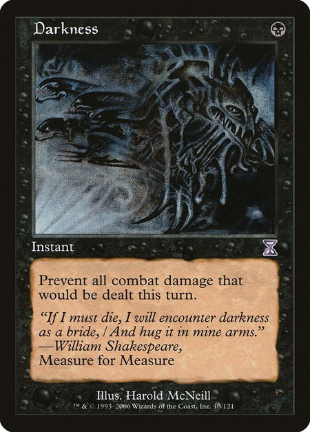 Darkness - Timeshifted Magic: The Gathering trading card