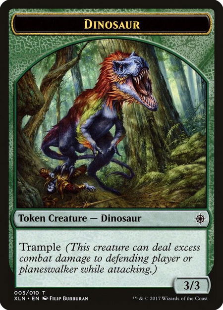 Dinosaur Token - Ixalan Magic: The Gathering trading card