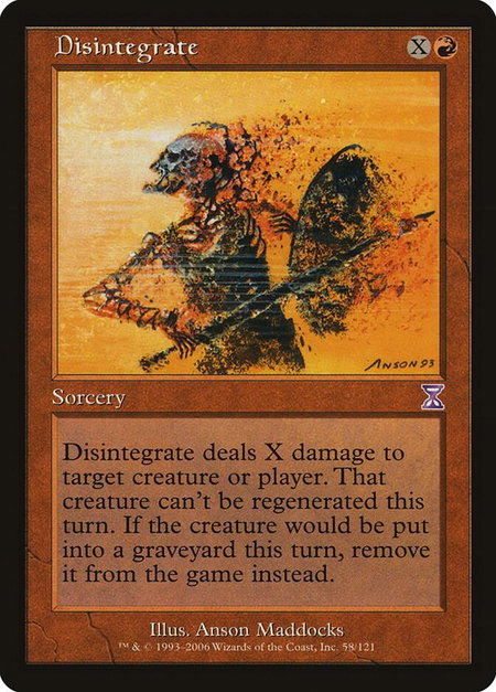 Disintegrate - Timeshifted Magic: The Gathering trading card