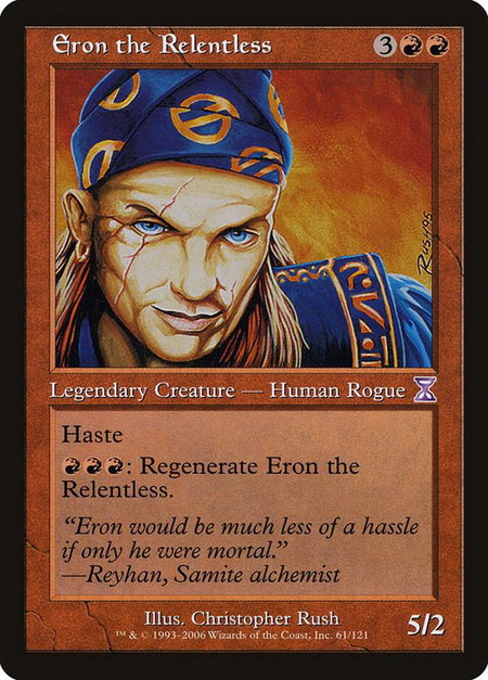 Eron the Relentless trading card from Timeshifted Eron the Relentless - Timeshifted Magic: The Gathering trading card