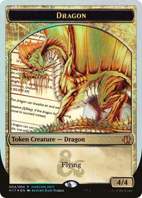Dragon Token (Gold) - Media Promos (MEDIA) #4 - Promo Magic: The Gathering Trading Card